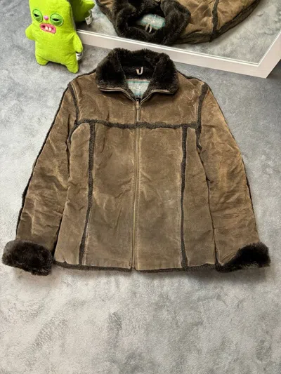 Pre-owned B 3 X Mink Fur Coat Vintage Faux Fur Sherpa Lined Coat Jacket Opium Style In Beige