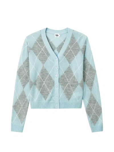 B+ab Argyle Knit Cardigan In Multi