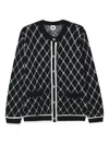 B+ab Argyle-pattern Cardigan In Black