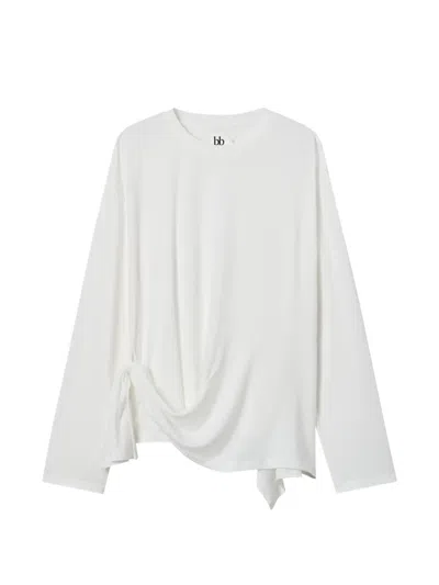 B+ab Asymmetric Knot Top In White