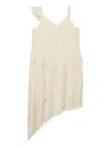 B+ab Asymmetric Lace-trimmed Dress In Nude