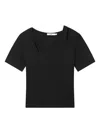 B+ab Asymmetric-neckline T-shirt In Black