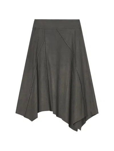 B+ab Asymmetric Panelled Midi Skirt In Gray