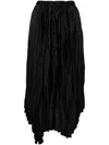 B+ab Asymmetric Pleated Skirt In Black