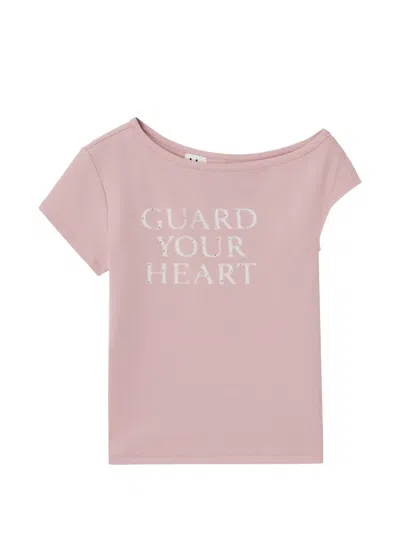 B+ab Asymmetric Rhinestone-embellished T-shirt In Pink