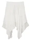 B+ab Asymmetric Tiered Skirt In White