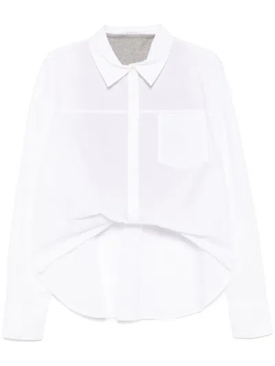 B+ab Asymmetric Tuck Shirt In Neutrals