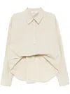 B+ab Asymmetric Tuck Shirt In Neutrals