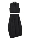 B+ab Asymmetric Zip-front Co-ord Set In Black