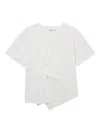 B+ab Asymmetrical Knot-detail T-shirt In White