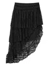 B+ab Asymmetrical Lace Mini Skirt In Schwarz