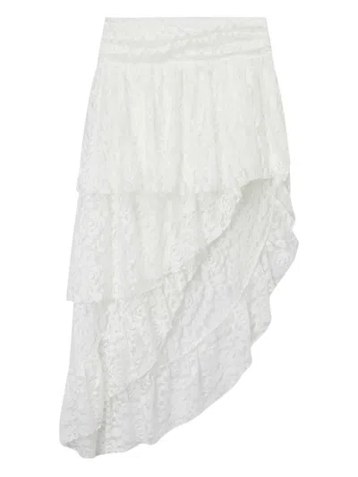 B+ab Asymmetrical Lace Skirt In Weiss