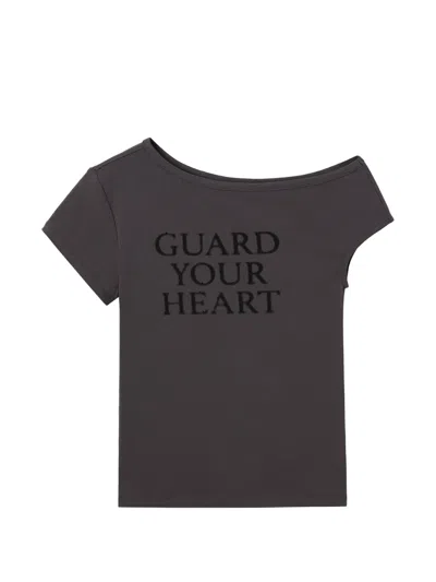 B+ab Asymmetric-neck T-shirt In Brown