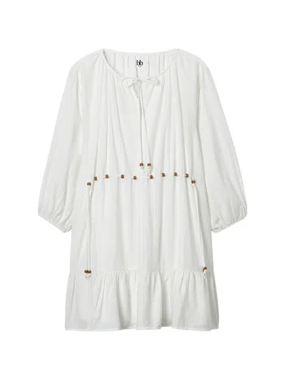 B+ab Beaded Tiered Dress In White