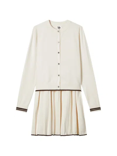 B+ab Belted Cardigan And Mini Dress Set In White