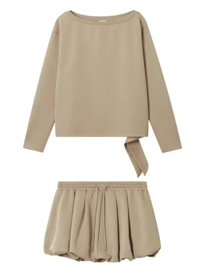 B+ab Boat-neck Balloon-hem Set In Multi
