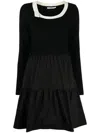 B+ab Bow-detail Tiered Minidress In Black