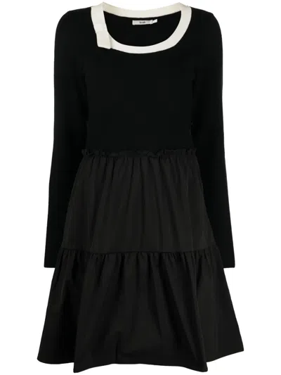 B+ab Bow-detail Tiered Minidress In Black