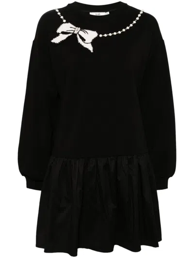 B+ab Bow-intarsia Knitted Dress In Black
