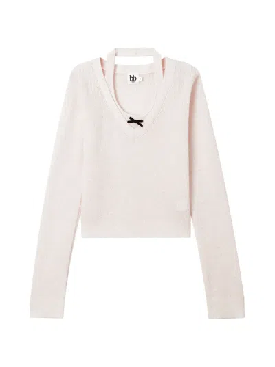 B+ab Bow-detail Layered-effect Sweater In Neutral