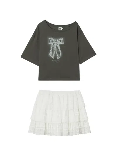 B+ab Bow-print Ruffled Set In Multi