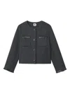 B+ab Braided-trimmed Pocket Jacket In Gray