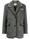 B+ab Brushed-finish Single-breasted Blazer In Grey