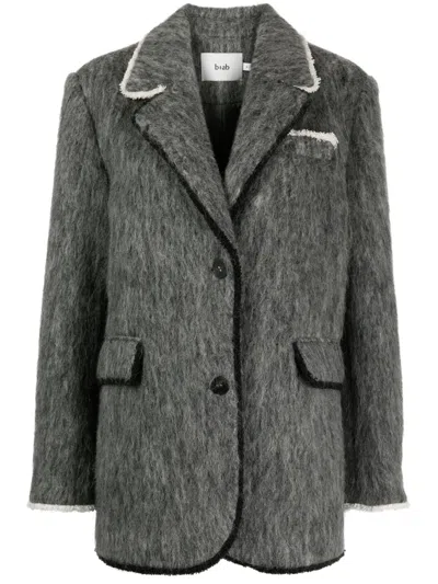 B+ab Brushed-finish Single-breasted Blazer In Grey