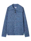 B+ab Button Collar Sweater In Blue