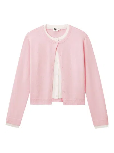 B+ab Button-detail Long-sleeves Cardigan In Pink
