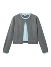 B+ab Button-detailed Cropped Cardigan In Gray