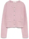 B+ab Button-down Tweed Jacket In 粉色