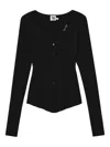 B+ab Button-fastening Ribbed Cardigan In Black