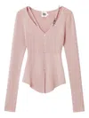 B+ab Button-fastening Ribbed Cardigan In Pink