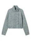 B+ab Button High-neck Cardigan In Gray