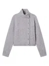 B+ab Button High-neck Cardigan In Gray