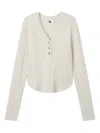 B+ab Button Ribbed Top In Neutral