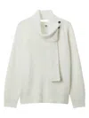 B+ab Button Roll-neck Sweater In White