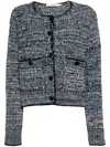 B+ab Button-up Cotton-blend Cardigan In 蓝色