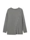 B+ab Buttoned Long-sleeve Top In Gray