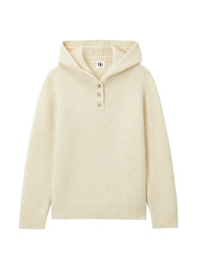 B+ab Button-up Hooded Sweater In Yellow