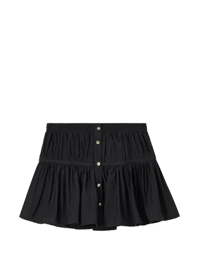 B+ab Button-up Ruffled Mini Skirt In Black