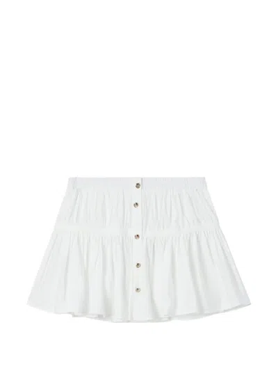 B+ab Button-up Ruffled Mini Skirt In White