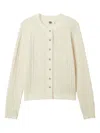 B+ab Cable Knit Button Cardigan In Neutral