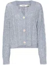 B+ab Cable Knit Cardigan In Blue