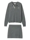 B+ab Cable-knit Mini Skirt Set In Gray