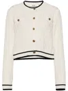 B+ab Cable-knitted Cotton-blend Cardigan In 中性色