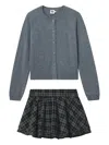 B+ab Cardigan Skirt Set In Gray
