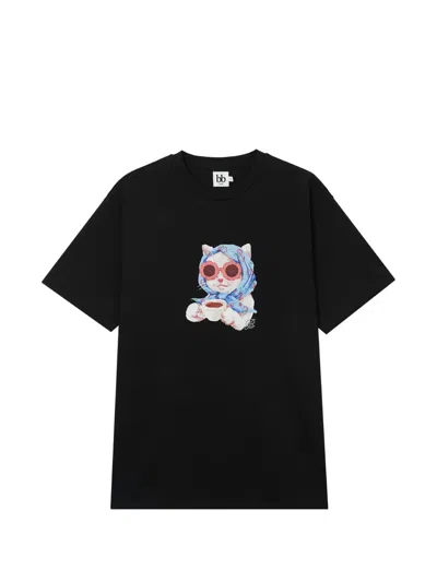 B+ab Cat-graphic T-shirt In Black