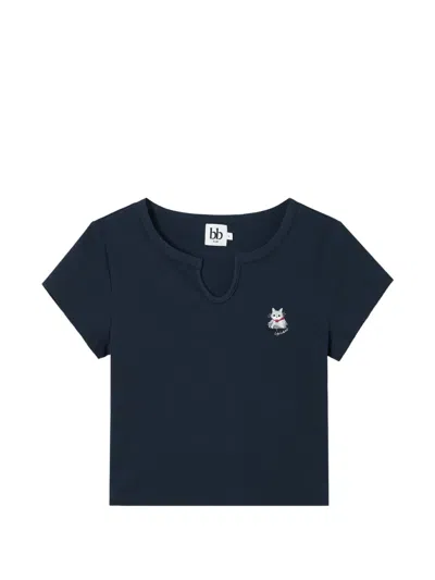B+ab Cat-patch T-shirt In Blue